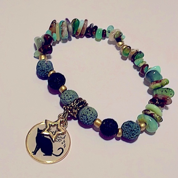 Hand Crafted Jewelry - ➡️BOGO⬅️ Peruvian Green Opal, Lava Stone, Amulet & Star Bracelet ✨HOST PICK!✨